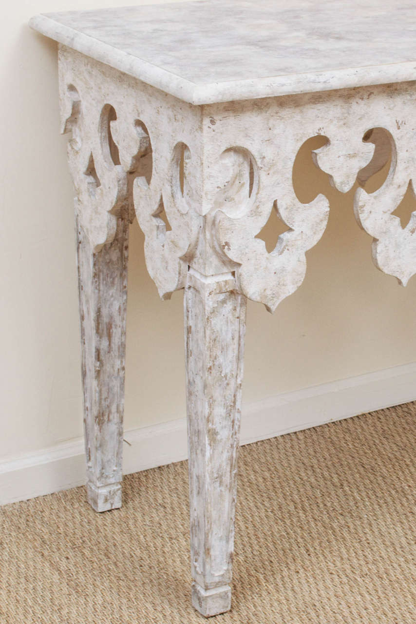 Wood Painted Console Table For Sale